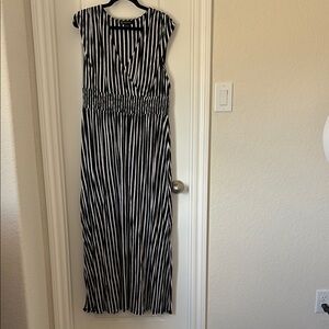 NWOT Black and White Striped Maxi Dress